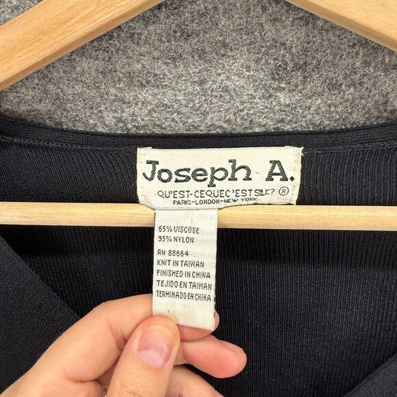 Joseph A. Cardigan Women M Medium Black Button Up V-Neck Long Sleeve Casual - Picture 3 of 6